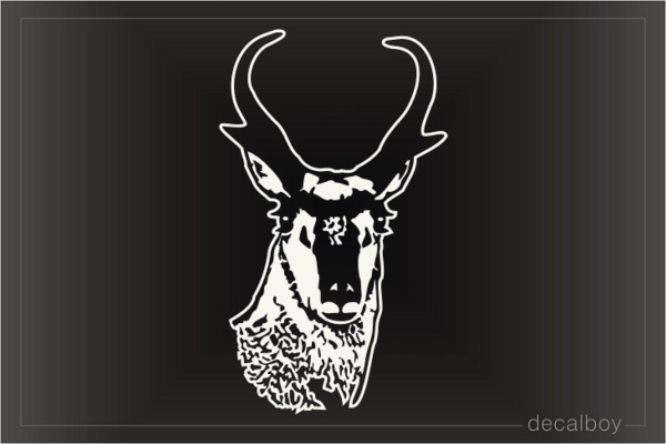 Pronghorn Deer Head Window Decal