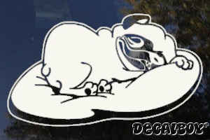 Puppy Pug Sleeping Window Decal