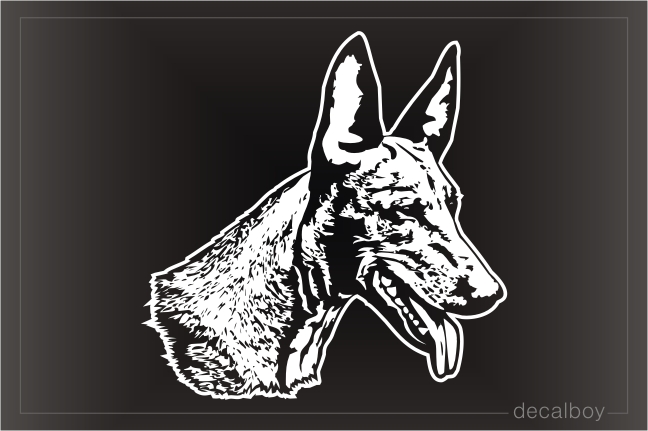 Rabbitdog Pharaoh Hound Dog Face Car Window Decal