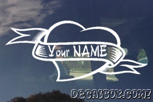 Ribbon Heart Name Decal