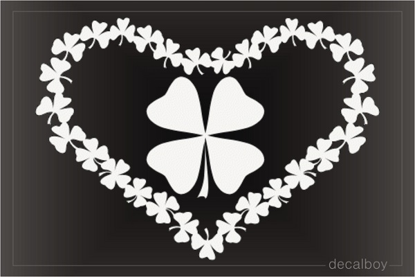 Shamrock Clover Heart Decal