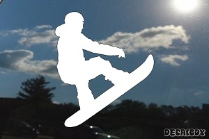 Mountain Snowboarding Window Decal