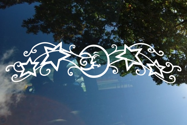 Stars Moon Swirls Decal