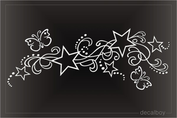 Stars Tribal Leaves Vines Decal