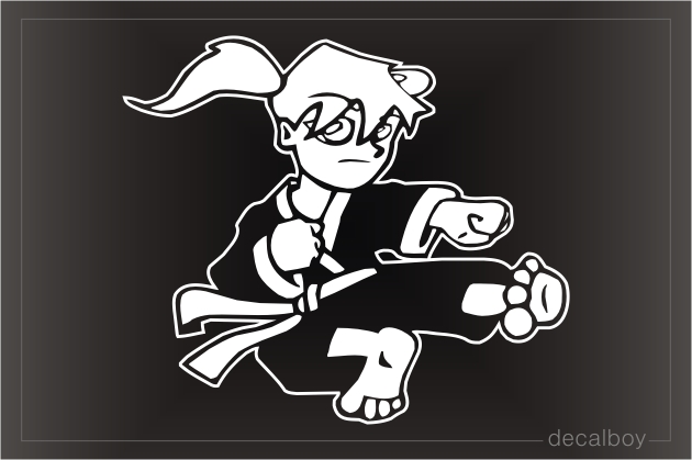 Taekwondo Girl Car Window Decal