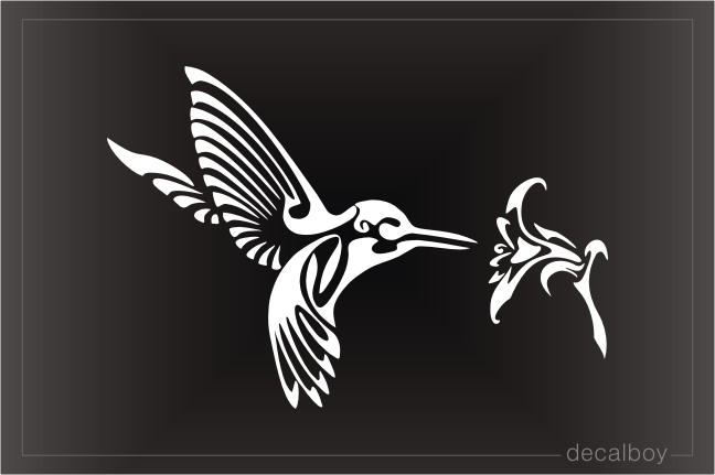 Tribal Hummingbird Flower Decal