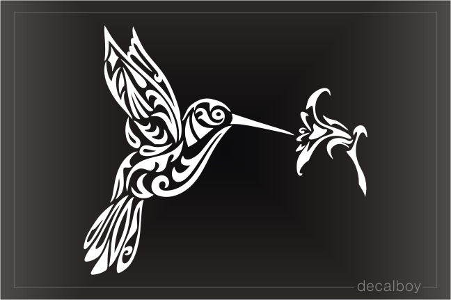 Tribal Flower Hummingbird Decal