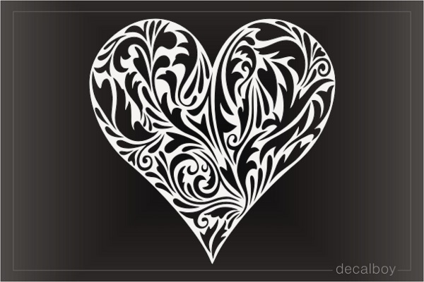 Tribal Flower Heart Decal