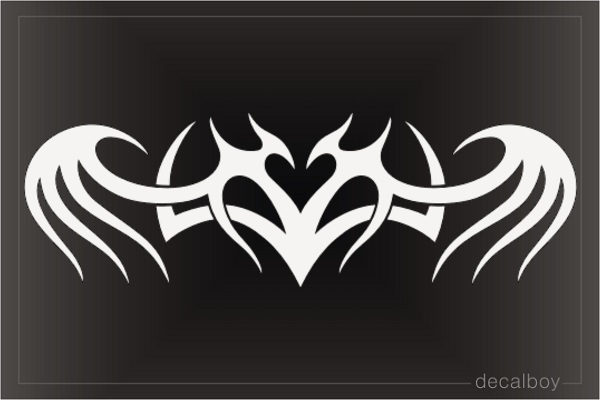 Tribal Heart Angel Wings Decal