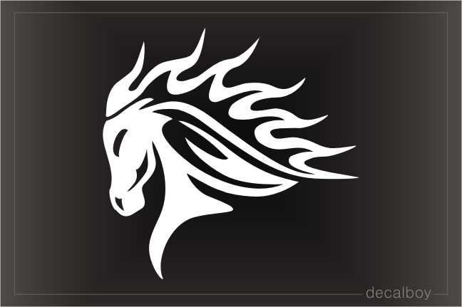 Tribal Horse Head Tattoo Car Decal