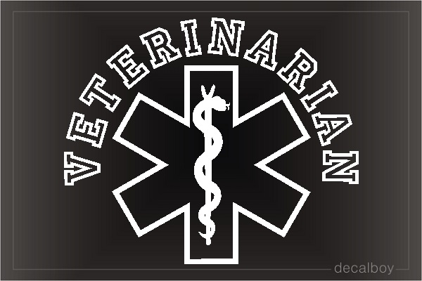 Veterinarian Sign Medical Car Decal