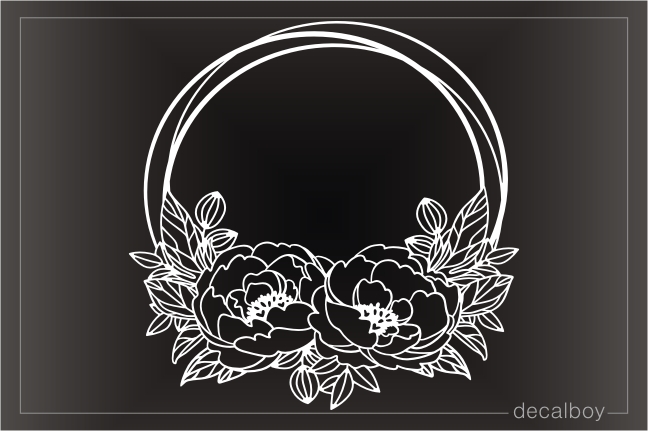 Wedding Flower Wreath Decal