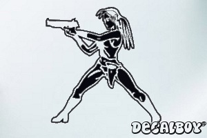 Woman Sexy Shooting Car Window Decal