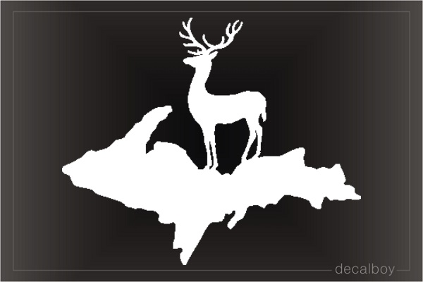 Yooper Upper Peninsula Deer Map Michigan Car Decal