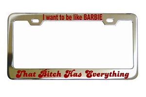 Barbie Frame 1 Chrome License Frame