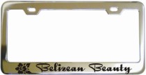 Belizean Beauty Flower Chrome License Frame