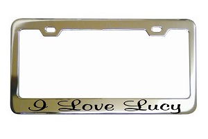 I Love Lucy Chrome License Frame