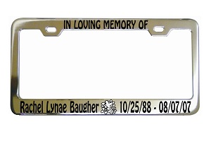 In Loving Memory Flowers Cross License Frame