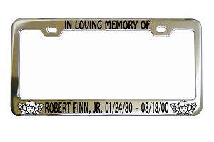 in loving memory angel license frame