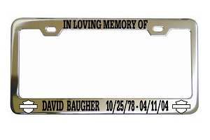 In Loving Memory Motorcycler License Frame