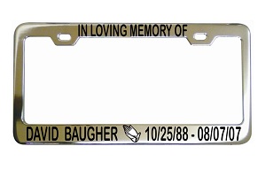 In Loving Memory Praying Hands License Frame