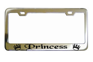 Princess Crown Chrome License Frame