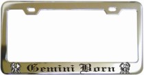Zodiac Gemini Frame Chrome License Frame