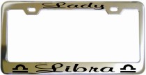 Zodiac Lady Libra Chrome License Frame