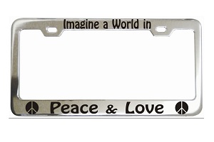 Peace Frame Chrome License Frame