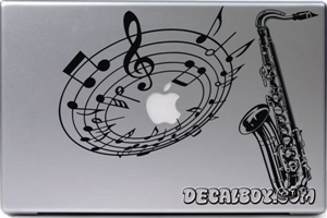 Alto Saxaphone Notes Laptop Decal