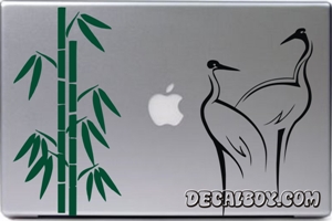 Cranes Bamboo Laptop Decal