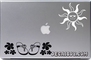 Flipflops Flower Sun Laptop Decal