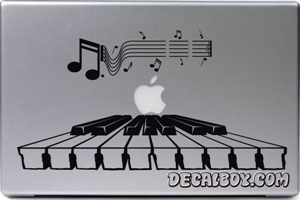 Piano Keyboard Notes Laptop Decal