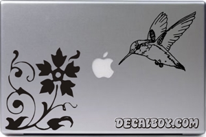 Ruby-hummingbird-flower Laptop Decal