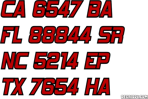 Decal Registration Numbers
