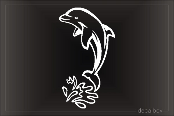 Dolphin Splashing Window Decal