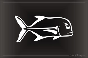 Hawaiian Fish Ulua Car Window Decal