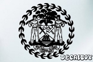 Flag Belize Auto Decal
