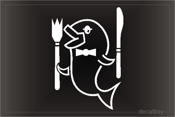 Fish Dinner Car Window Decal