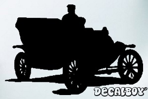 Old Car Silhouette Window Decal