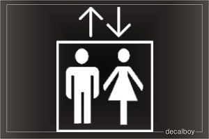Elevator Sign 3 Car Window Decal