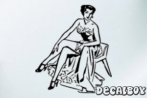 Lady Sitting Car Window Decal