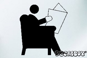 Reading Newspaper Car Window Decal