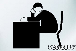 Desk Sitting 296 Car Window Decal