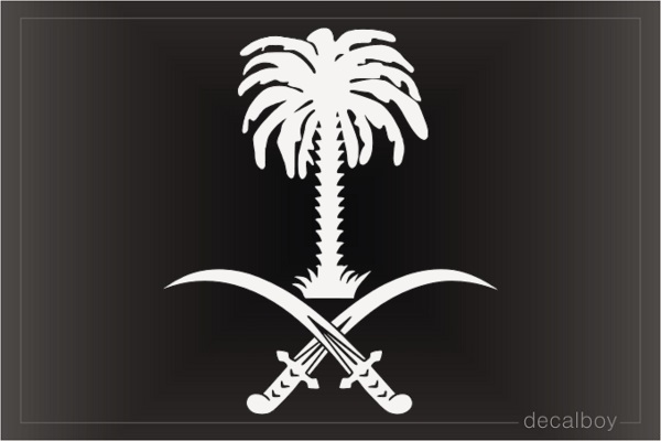Saudi Arabia Seal Palm Tree Crossed Swords Decal