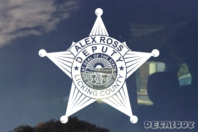 Sheriff Police Deputy Badge Custom Name Decal