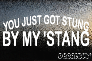 You Just Got Stung By My Stang Vinyl Die-cut Decal