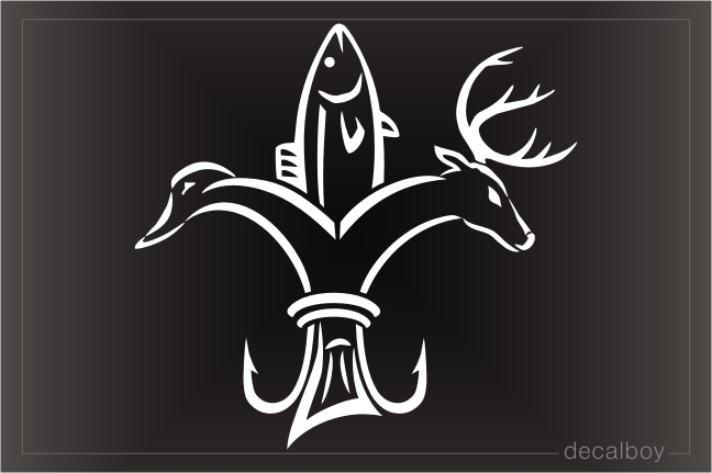 Fish Duck Deer Fleur De Lis Decal