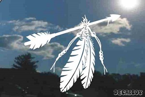 Indian Arrow Feathers Beads Decal