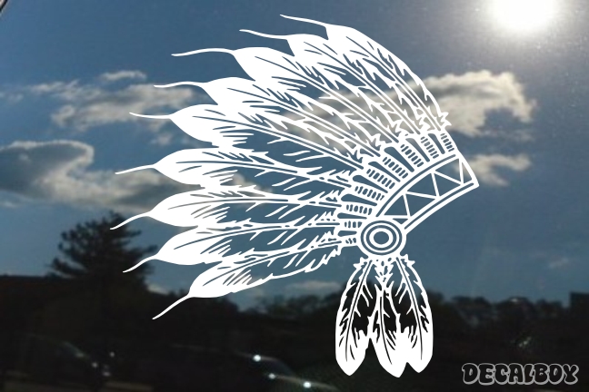 Indian Chief Feathers Decal